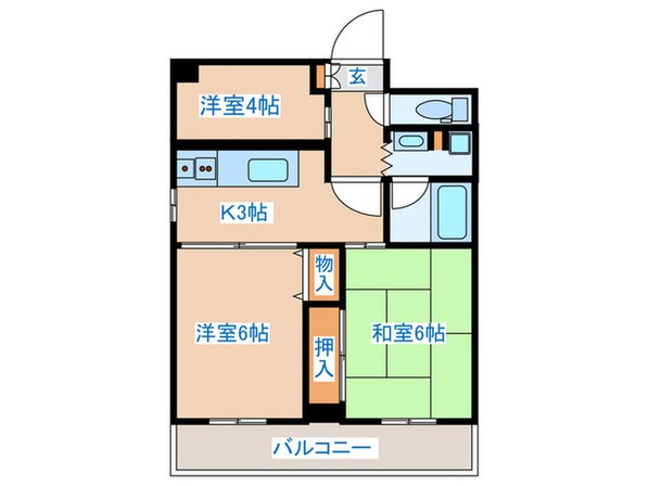 ダイアパレス星稜町（501）の物件間取画像